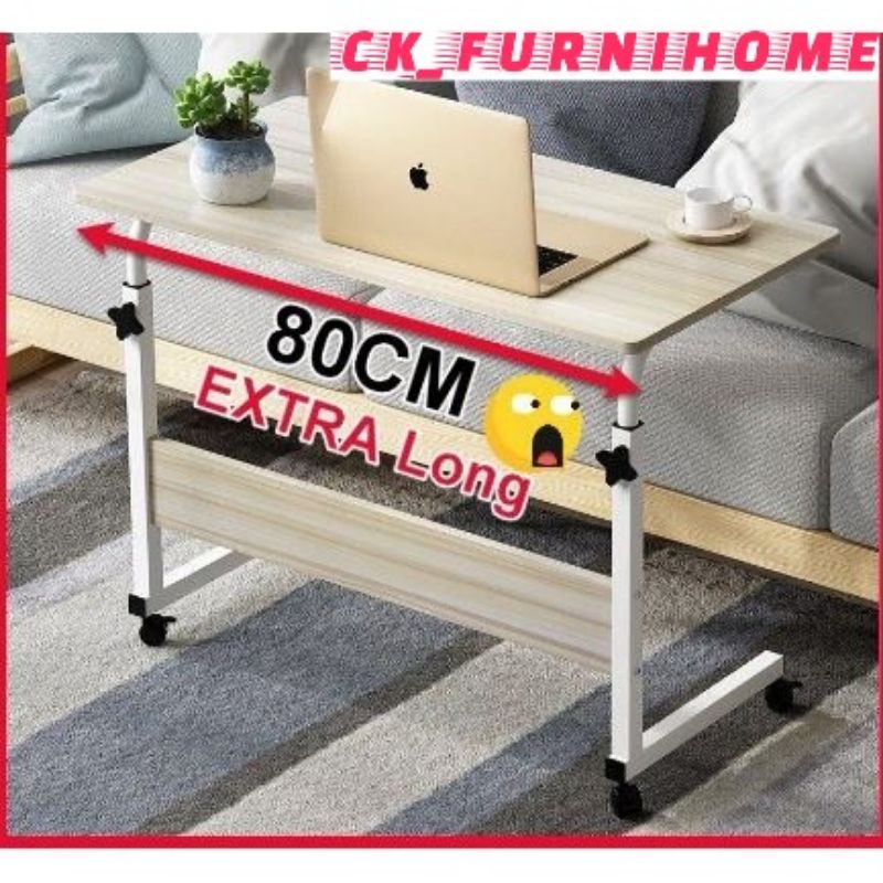 80CM Adjustable Bedside Laptop Computer Table Sofa Side Moving Table ...