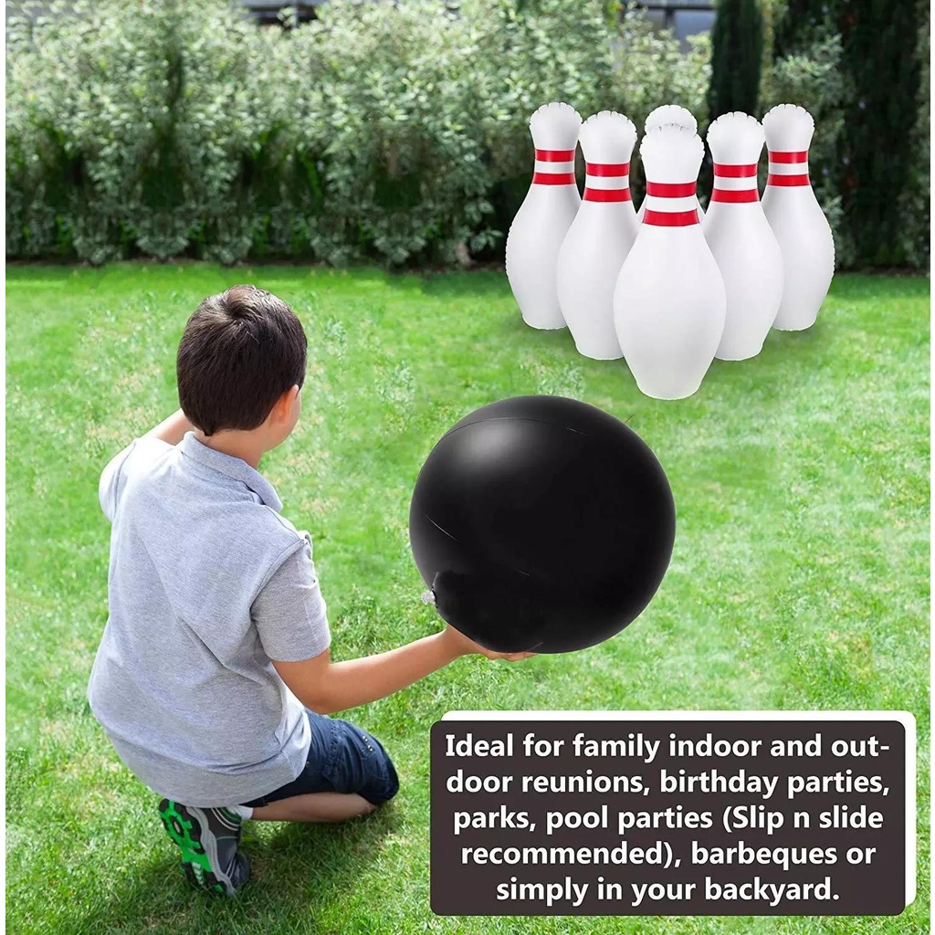 Giant Inflatable Bowling Set For Kids Adults Outdoor Sports Toys Family Lawn Yard Games Parent Child Interactive Game Shopee Singapore