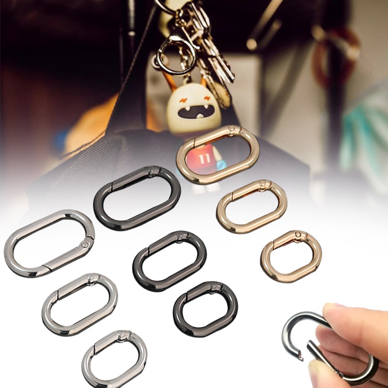 Oval Spring O Ring Openable Leather Bag Handbag Strap Buckle Connect ...
