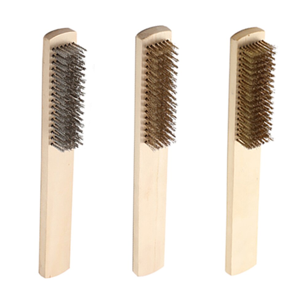 Wire Brass Brush 202mm Brushes Steel Brass Rust Remover Paint Remove Metal Scrubbing Polishing