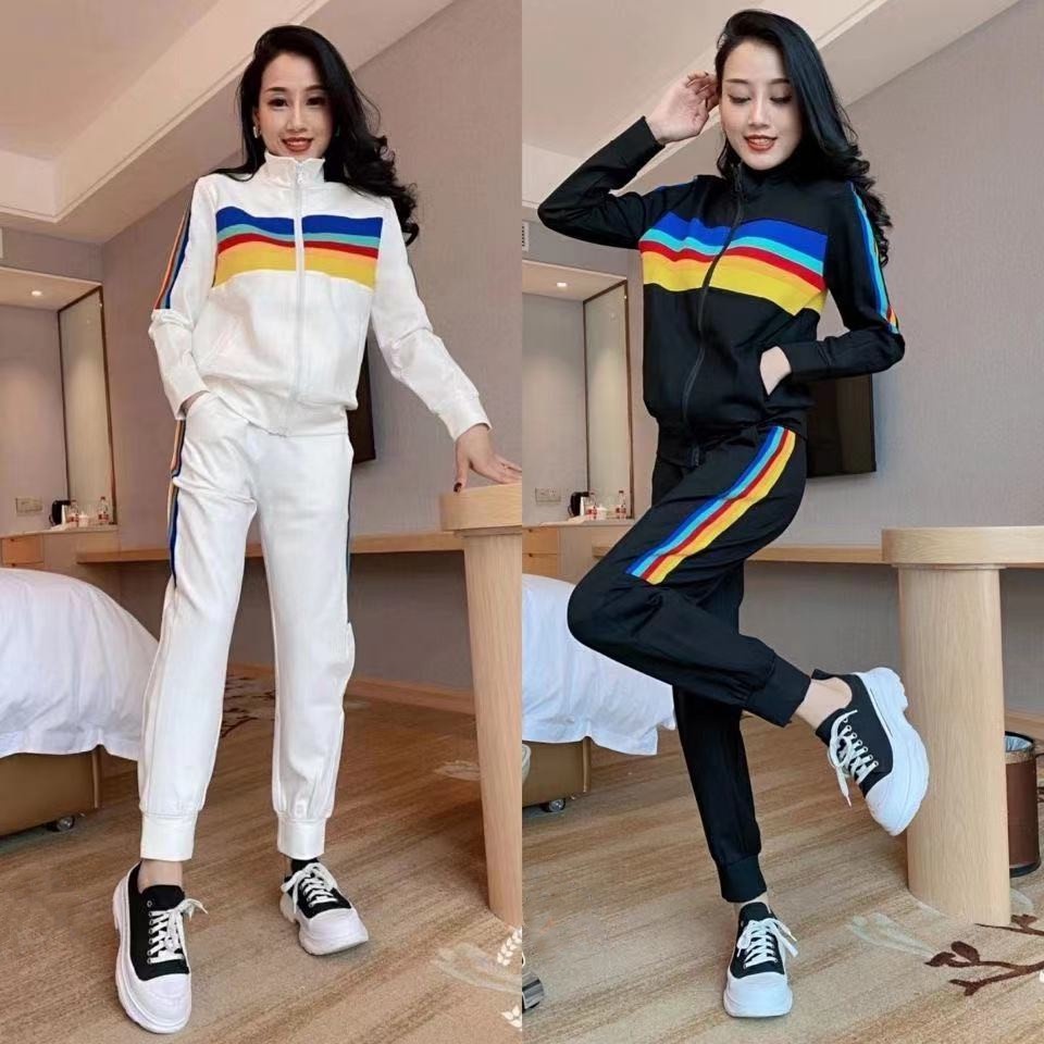 Leisure Sports Women Suit Long Sleeve 2022 New Slim Foreign Fashion Two-piece Set Woman