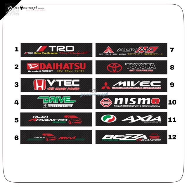 Car Windscreen Windshield Sticker (Carbon) - 52inch x 10inch Trd VTEC ...