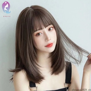 Short straight hair outlet with bangs