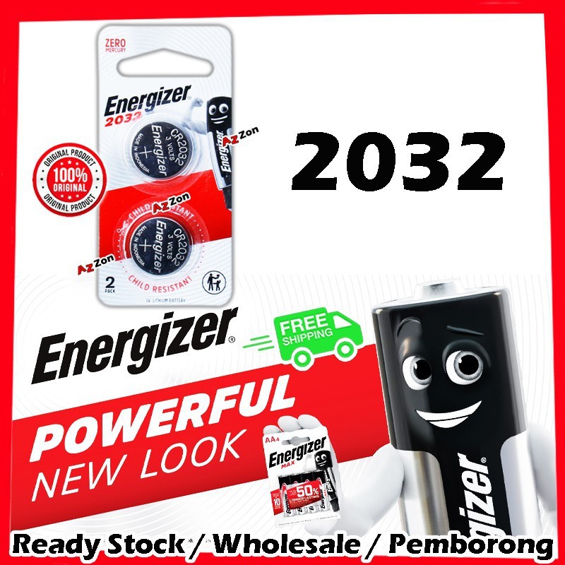 Energizer CR2032 3V Lithium Battery BS2 1card=2pcs Energizer Product ...