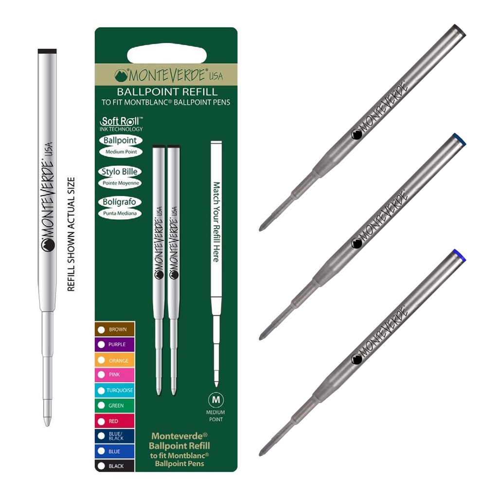 Monteverde Soft Roll Ballpoint Refill To Fit Montblanc Ballpoint Pen