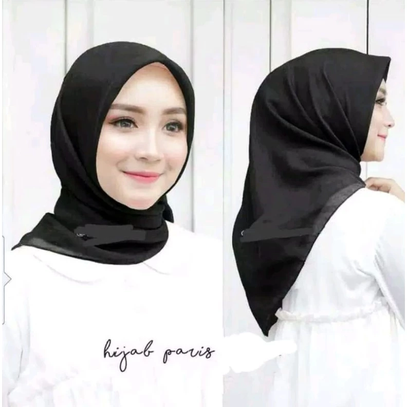 Hijab Segi Empat Paris Jadul Polos / Segi 4 Paris Red Rose/Sadika/Azara/Varisha/Bisa COD - Gambar 3