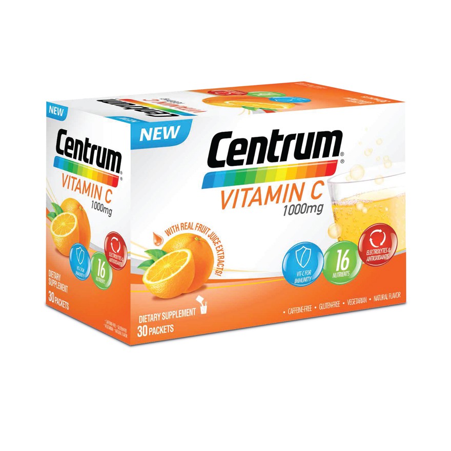 CENTRUM Vitamin C 1000mg, Antioxidant, 7 B Vitamins, Electrolytes and