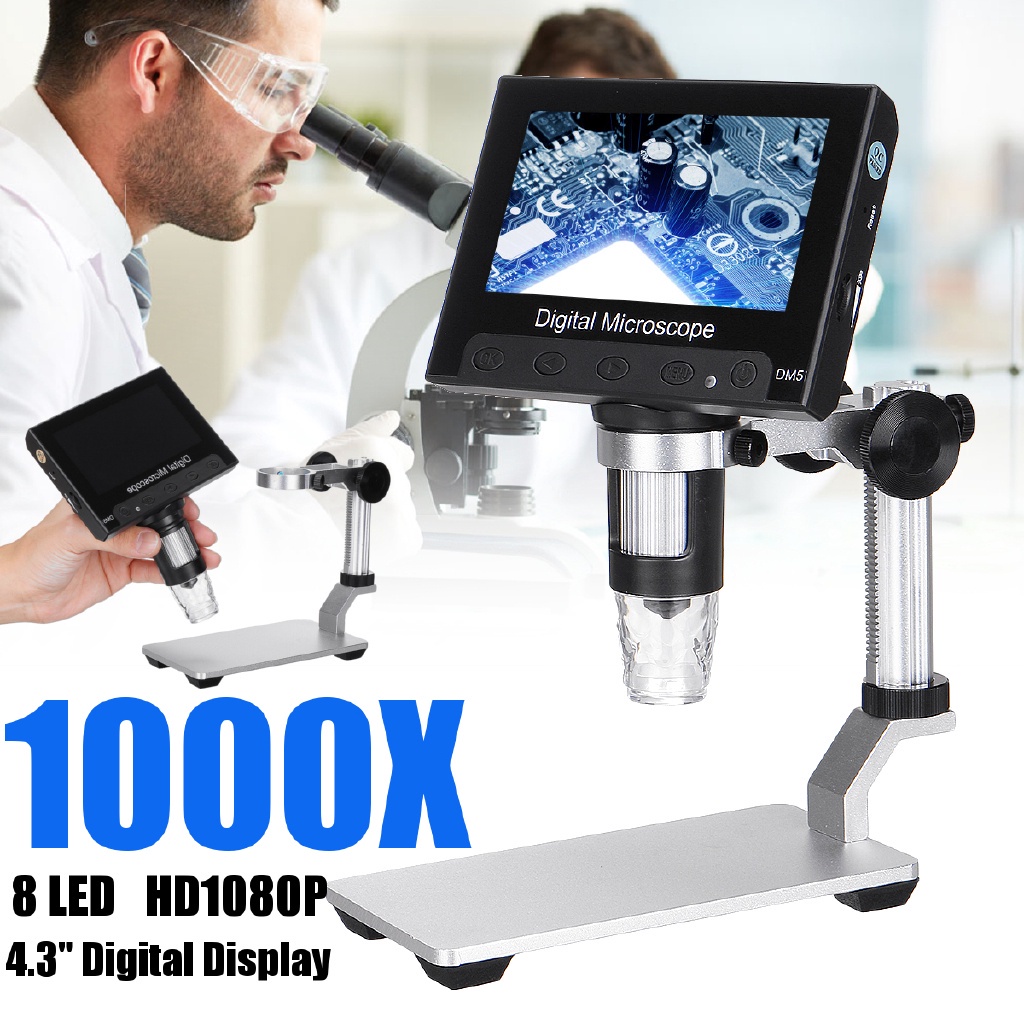 1000x 2.0MP USB Digital Electronic Microscope DM4 4.3 inches LCD
