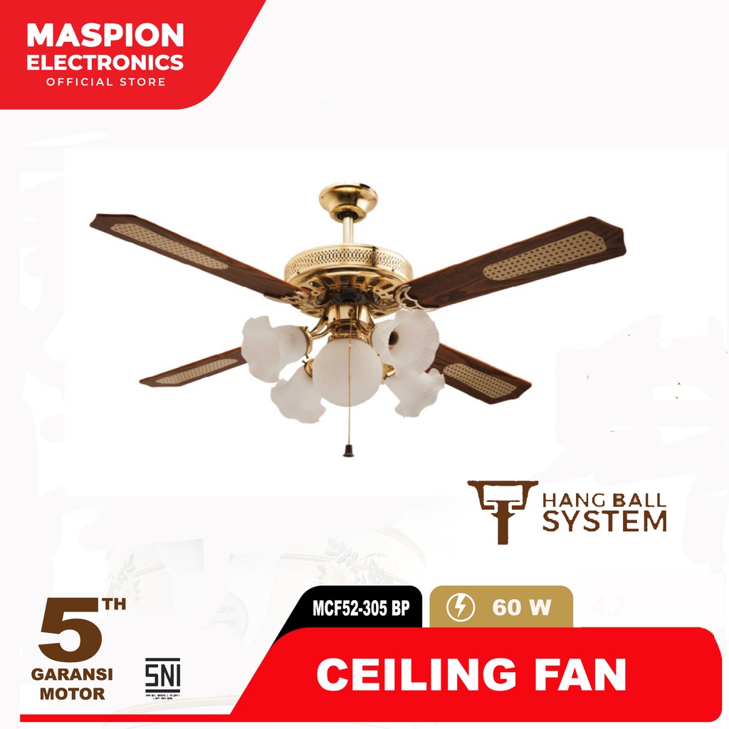 Maspion Ceiling Fan Kipas Angin Plafon 52 Inch MCF52-305 PB - Gambar 2