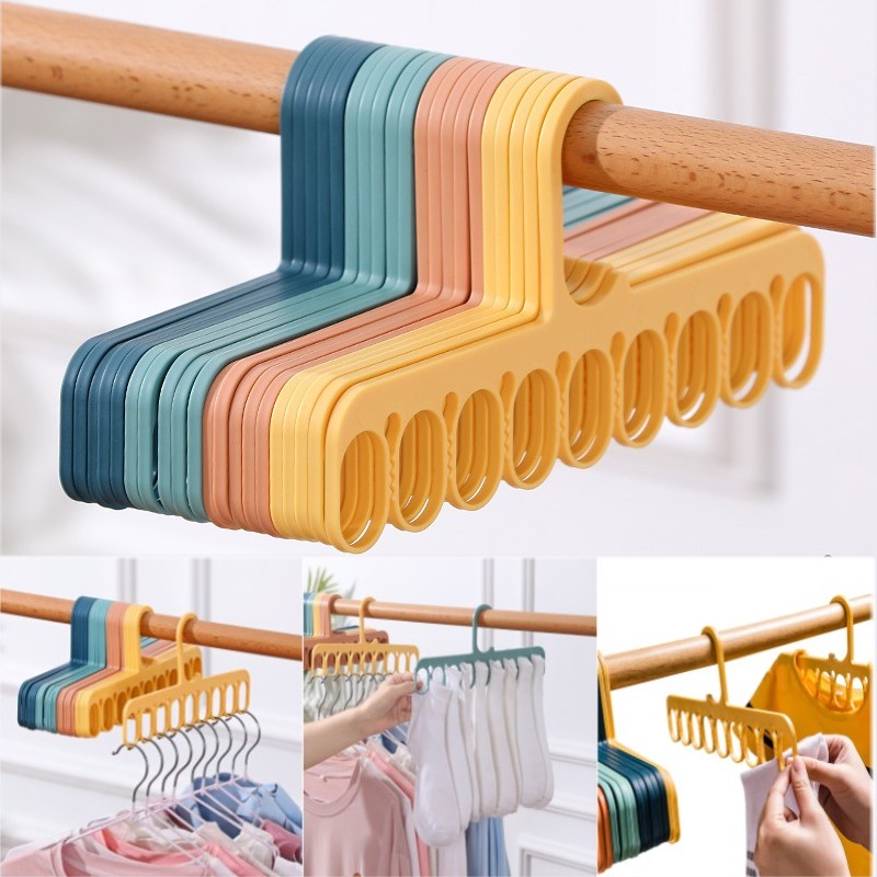Nine Hole Non-Slip Clothes Hangers / Wardrobe Belt & Tie & Scarf ...