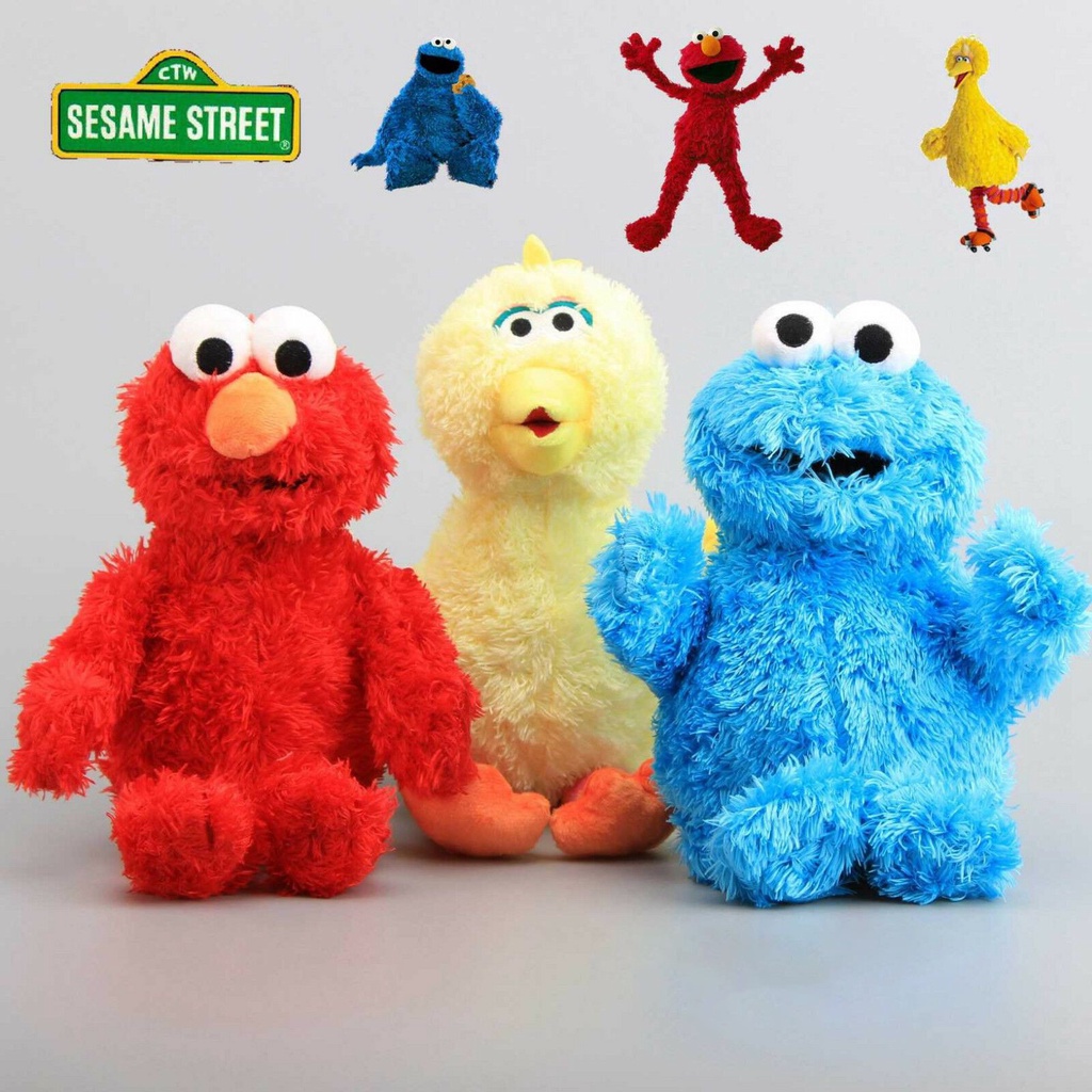 30cm New Sesame Street Large Elmo and Cookie Monster Soft Plush Toys ...