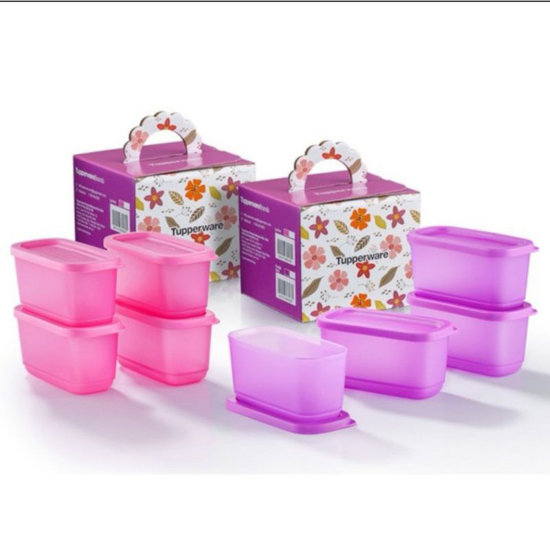Tupperware Sweet Trinkets Set Mini Cubix Half Square Round [250mL ...