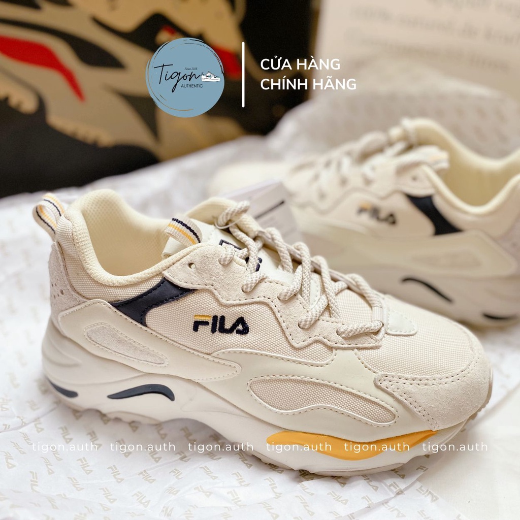 Authentic Sneakers Fila Ray Tracer White Blue Yellow Women s Sneakers 100 AUTHENTIC Tigon th Shopee Singapore