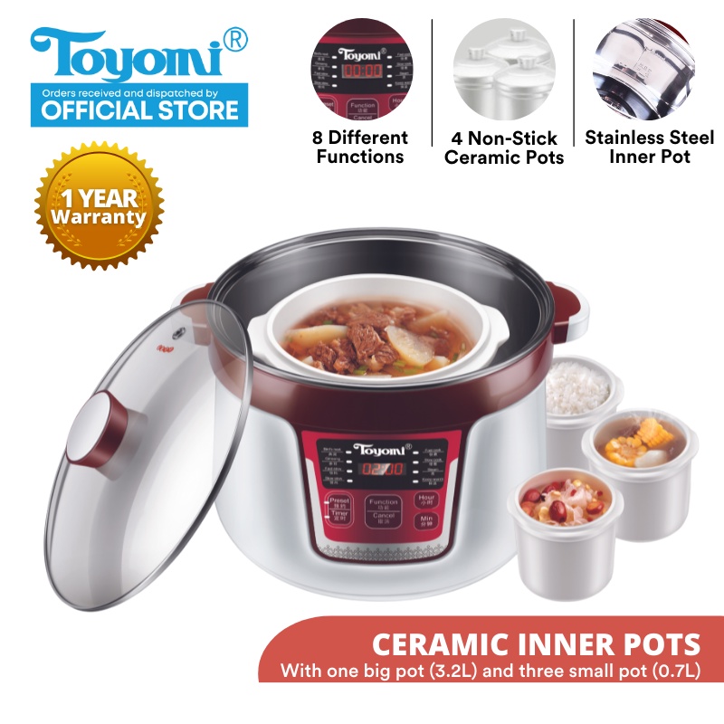 Red Toyomi Multi Cooker TOYOMI Double Boiler Cooker SC 3289