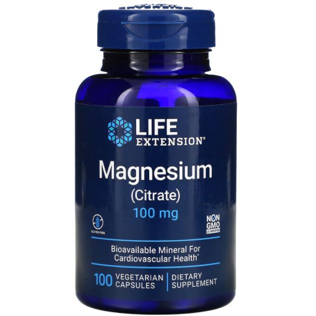 Life Extension, Magnesium (Citrate), 100 Mg, 100 Vegetarian Capsules ...