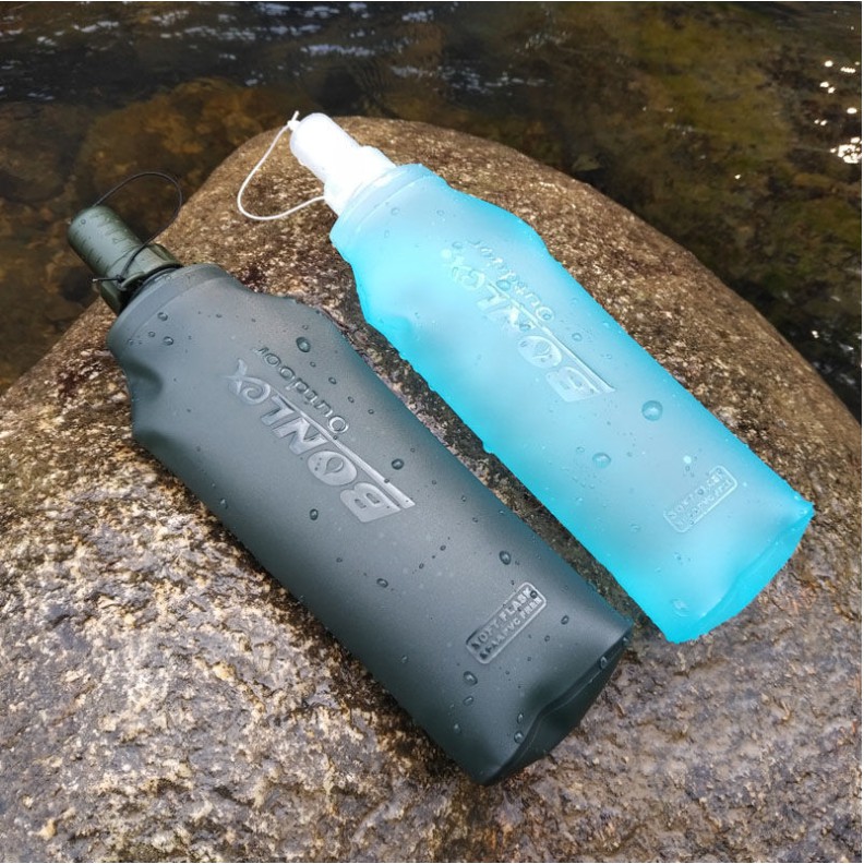 Water bottle sports outdoor cycling running TPU portable soft silicone water bottle long-distance training water container marathon kettle