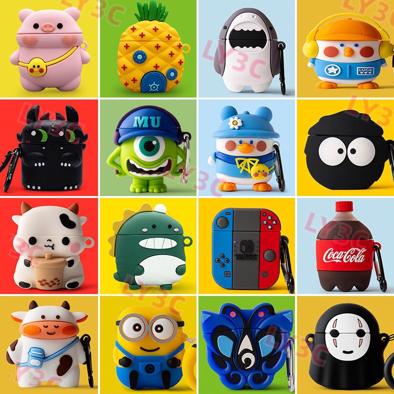 Compatible for new AirPods 3 case cute cartoon silicone cover | Shopee ...