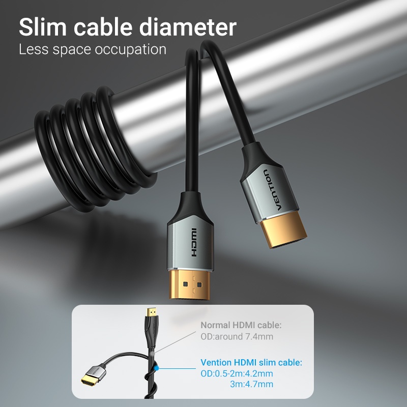 Vention Kabel HDMI Ultra Thin Slim Male to Male Premium Quality - Gambar 4