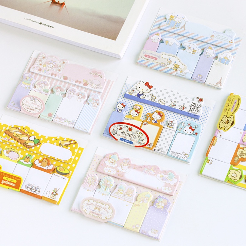 New Sanrio Label Memo Cinnamoroll Memo Pad Cartoon Memo Index Sticker ...