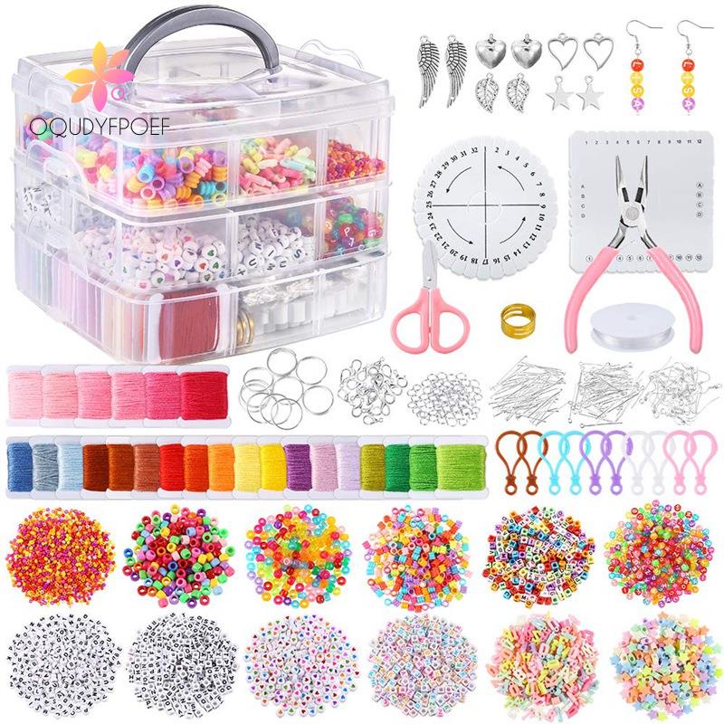 12 Styles Friendship Bracelet Kit with String and Letter Beads, Color ...