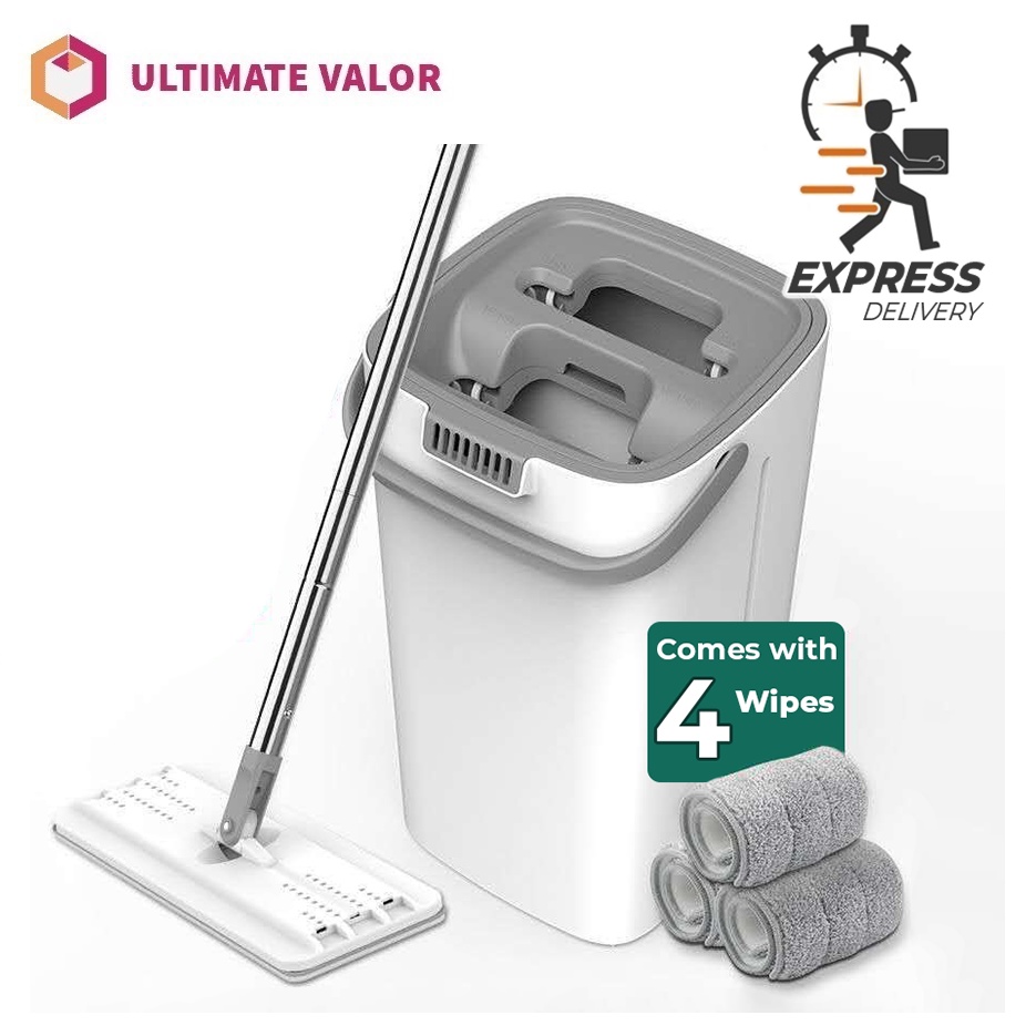 [SG SELLER] Hands-free Self Cleaning N Drying Magic Flat Mop and Bucket ...