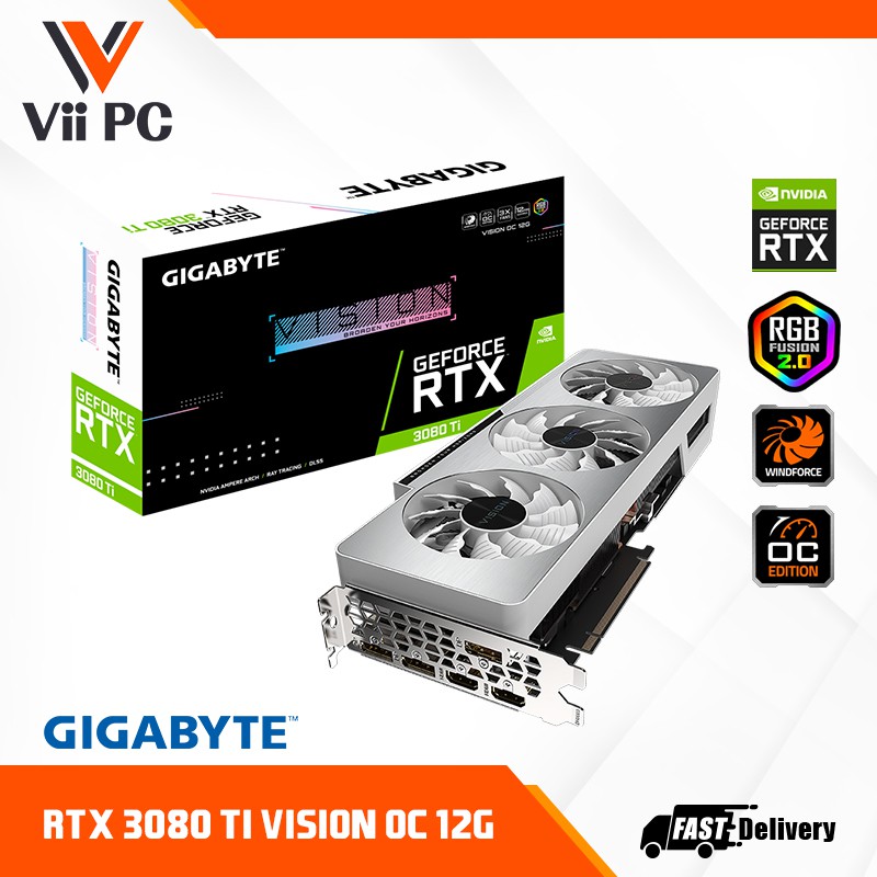 GIGABYTE GeForce RTX 3080 Ti/3080Ti VISION OC 12G 12GB GDDR6X Graphics ...