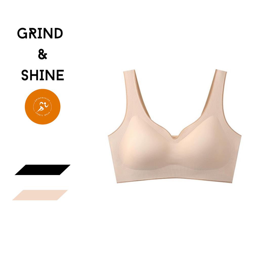 [SG READY STOCK] Premium seamless wireless two tone color bra for women by Grind and Shine