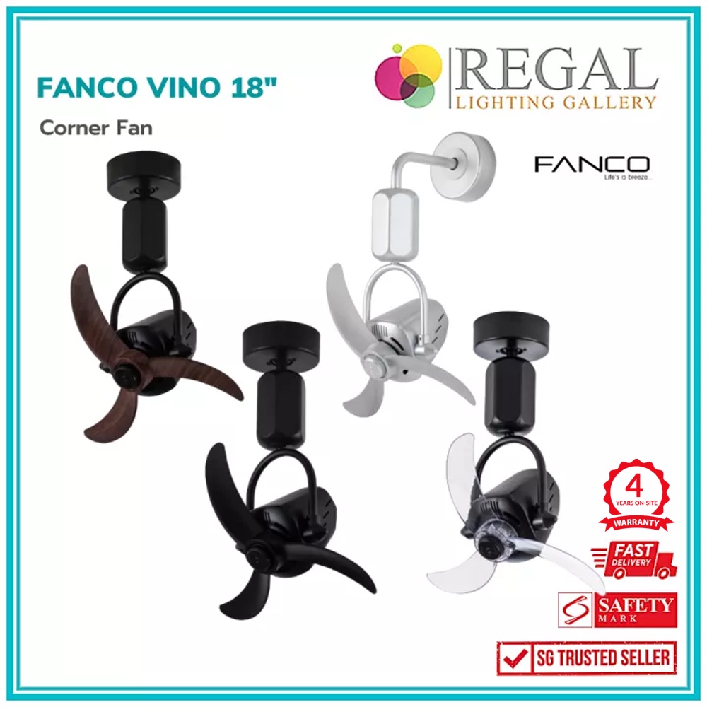 [Free Shipping] Fanco Vino 18″ Corner Fan Dual Hanging System In Black ...