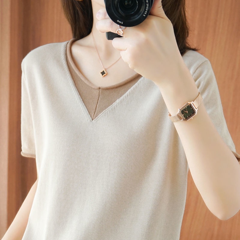 Modal Women's Clothing 2021 Summer New Style Round Neck Versatile Loose Top Short-Sle