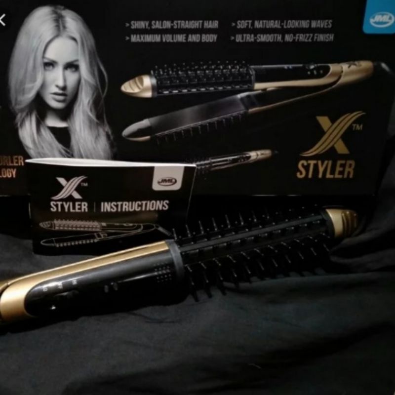 JML X Styler 2 in 1 Ceramic Hair Straightener and Curler curling hot brush