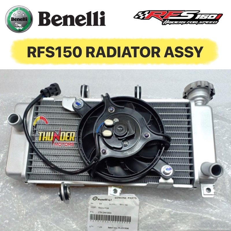 BENELLI RFS150 RADIATOR ASSY WITH FAN 100% ORIGINAL (279124410000 ...