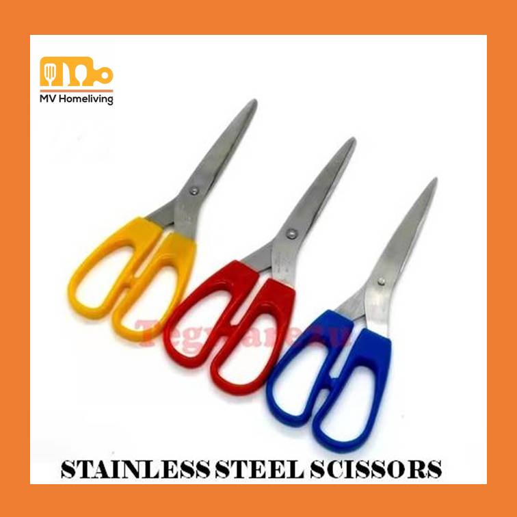 STAINLESS STEEL SCISSORS WITH PLASTIC HANDLE | Shopee Singapore