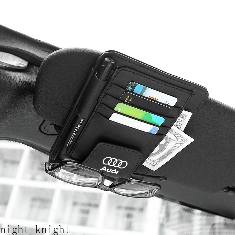 Eye Glasses Card Pen Holder Clip Car Styling Car Accessories Sun Visor Sunglasses For Audi