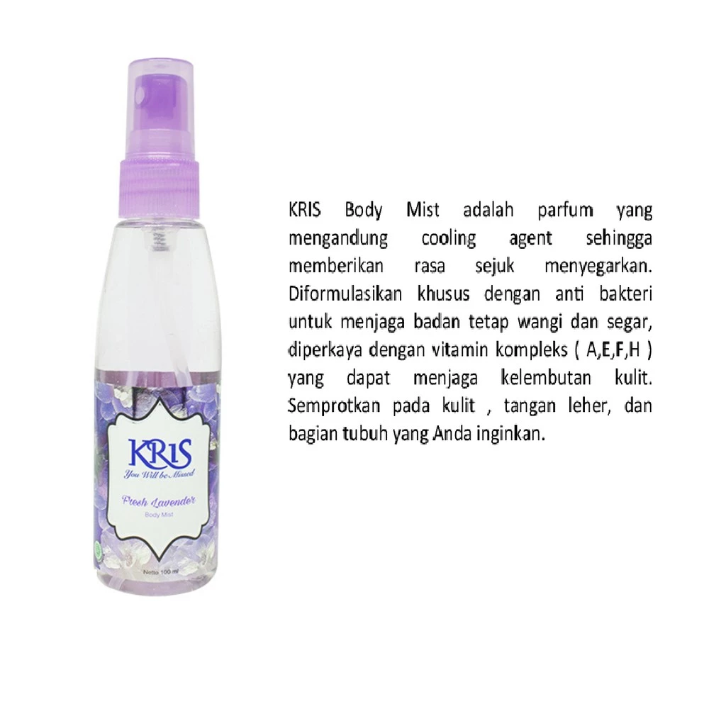 Kris Bodymist Fresh Lavender Ungu 100ML - Pewangi Badan - Gambar 3