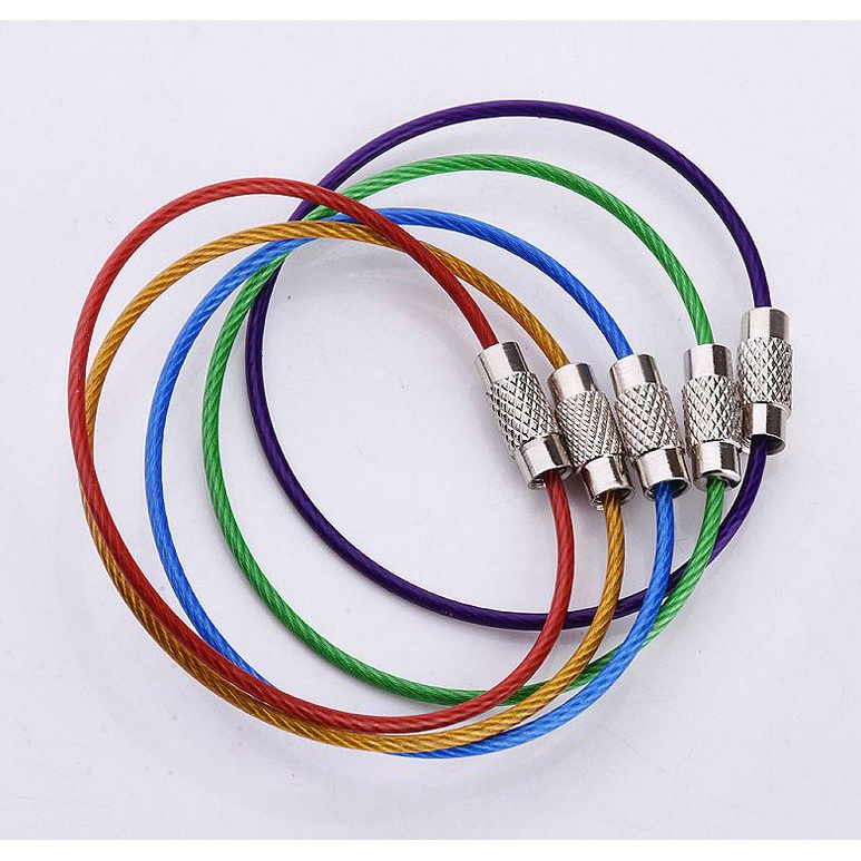 10 Piece Rainbow Steel Wire Coil Keychain/Wire Rope Key Ring/Wire ...