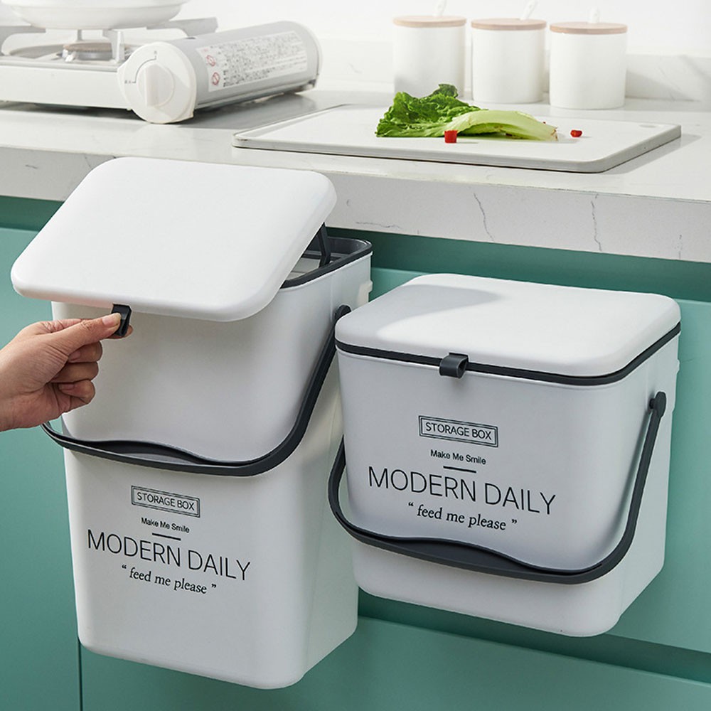 【Ready Stock】Kitchen Hanging Rubbish Bin Trash Can for Cabinet Door ...