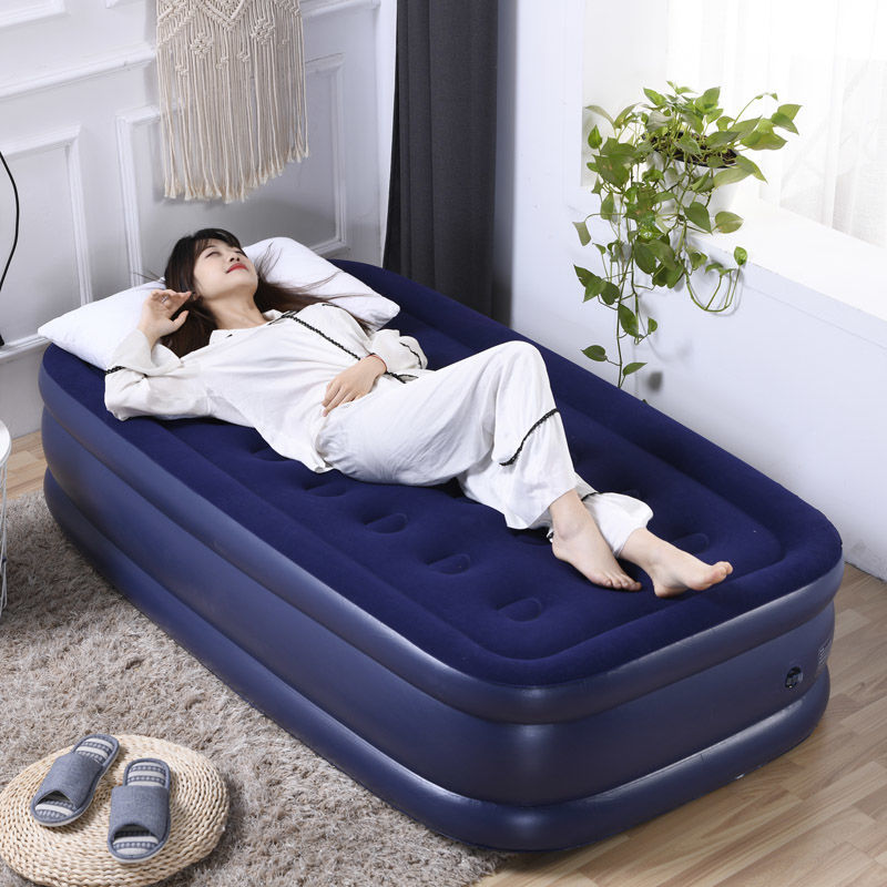 Inflatable Bed High Grade Double Layer Thickened Air Cushion Single Person Air Cushion Bed Outdoor Foldable Air Bed Household Double Bean Bag Shopee Singapore