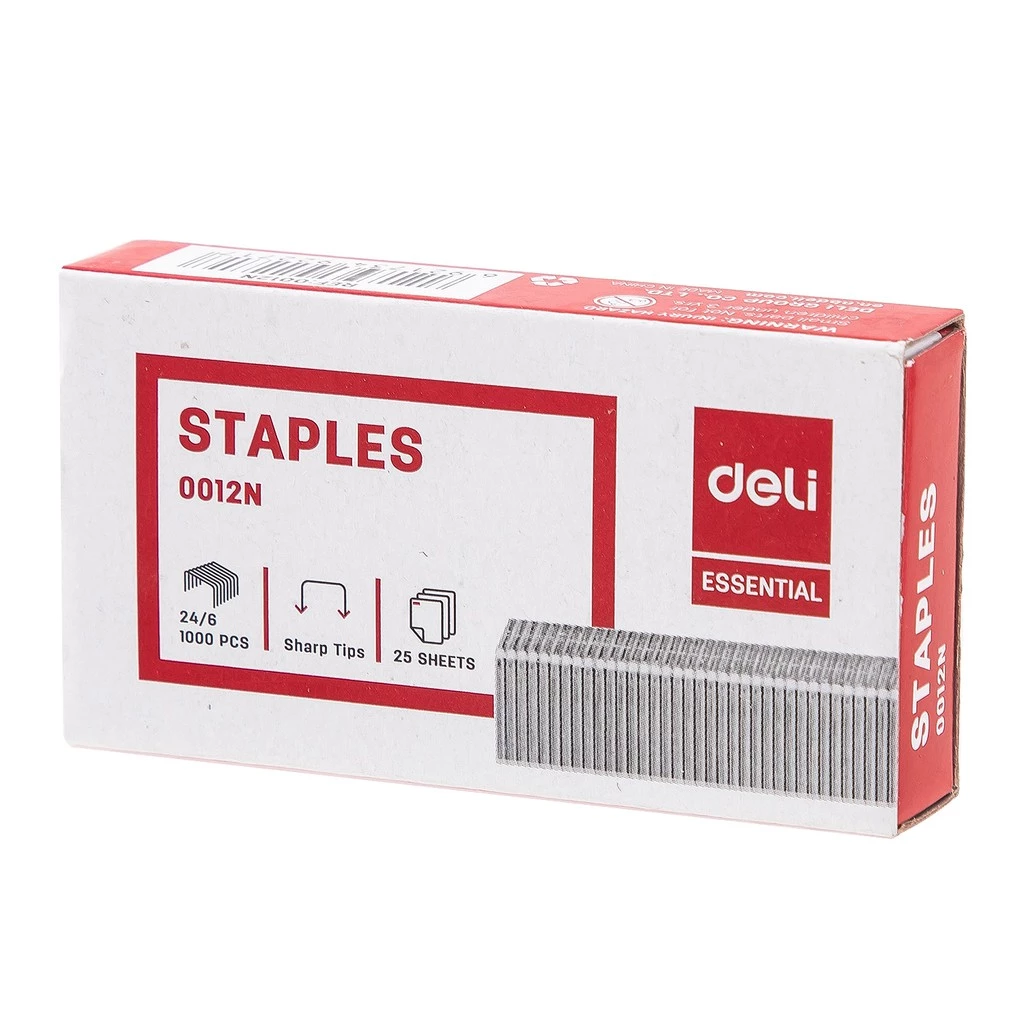 Deli Isi Ulang Refill Staples Anti karat ujung runcing untuk hasil yang maksimal E0012N - Gambar 4