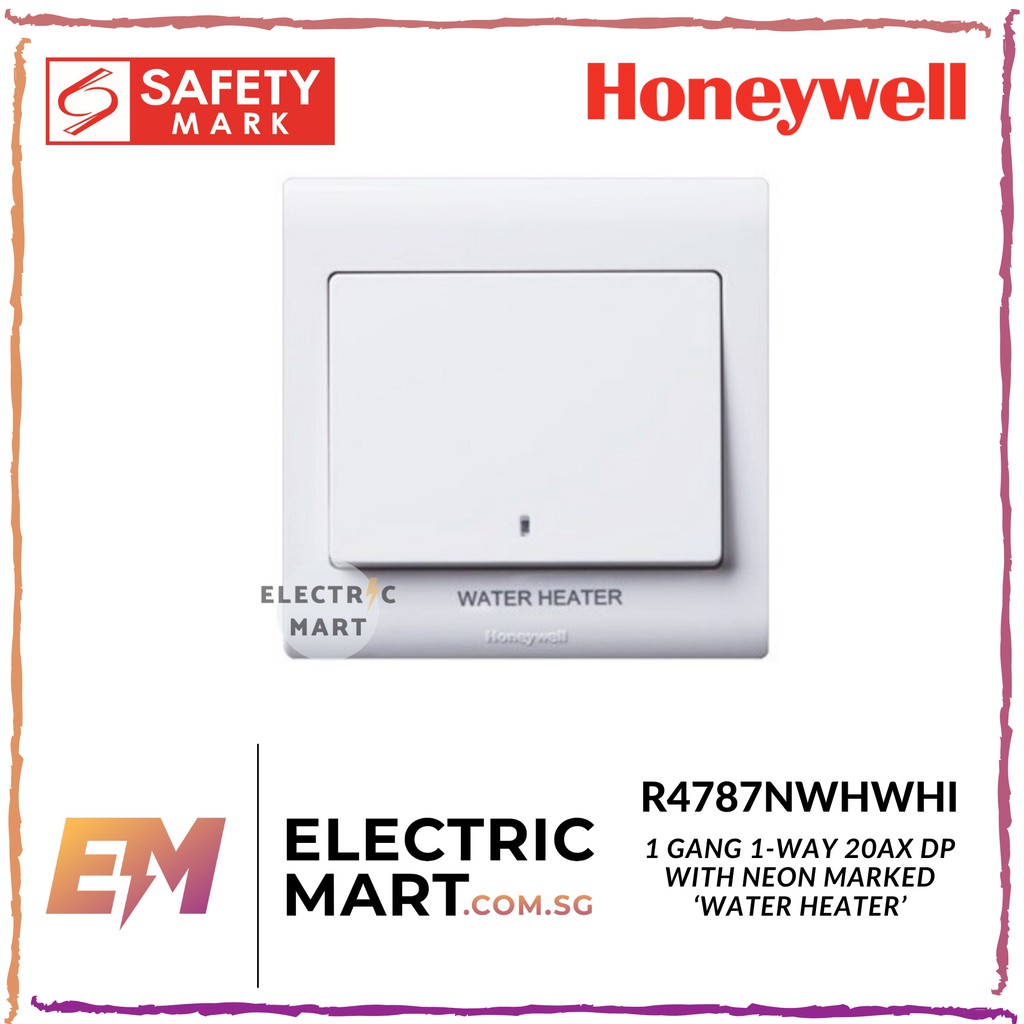 Honeywell R-series R4787NWHWHI 1 Gang 1-Way 20AX DP with Neon marked ...
