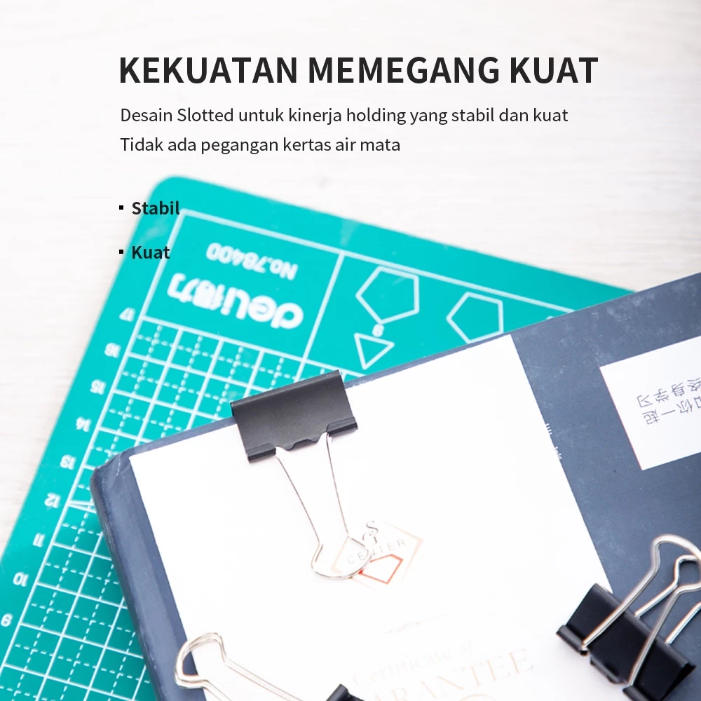 Deli Binder Clip  25Mm bebas karat dilapisi oleh eletroforesis (111) E38564 - Gambar 4