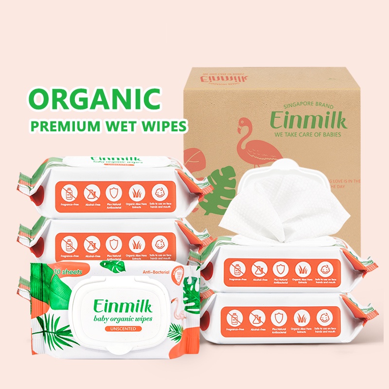 Einmilk Premium Organic Wet Wipes for baby soft and sensitive skin