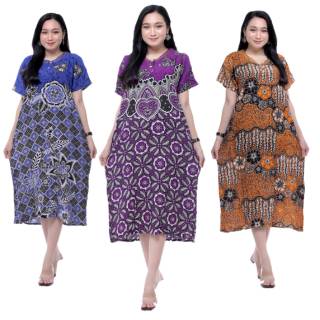 UNGU Batik Purple Kencana Negligee - Abstract Motif - Button Neck ...