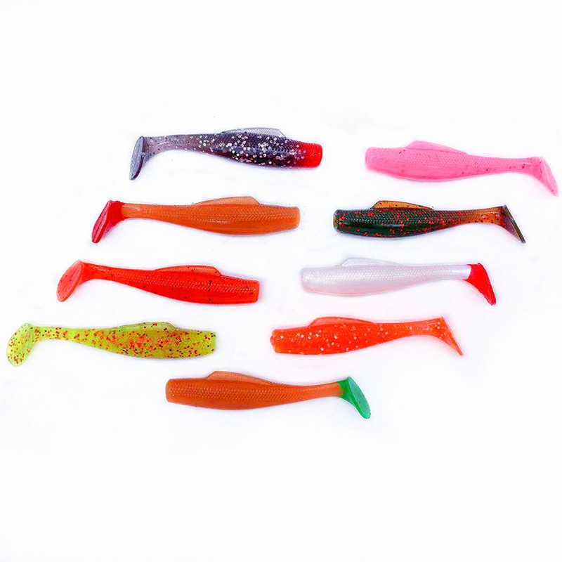 6pcs/lot 8cm 5g Pesca Artificial Soft Lure Japan Shad Worm Swimbaits Jig  Head Fly Fishing Silicon Rubber Fish