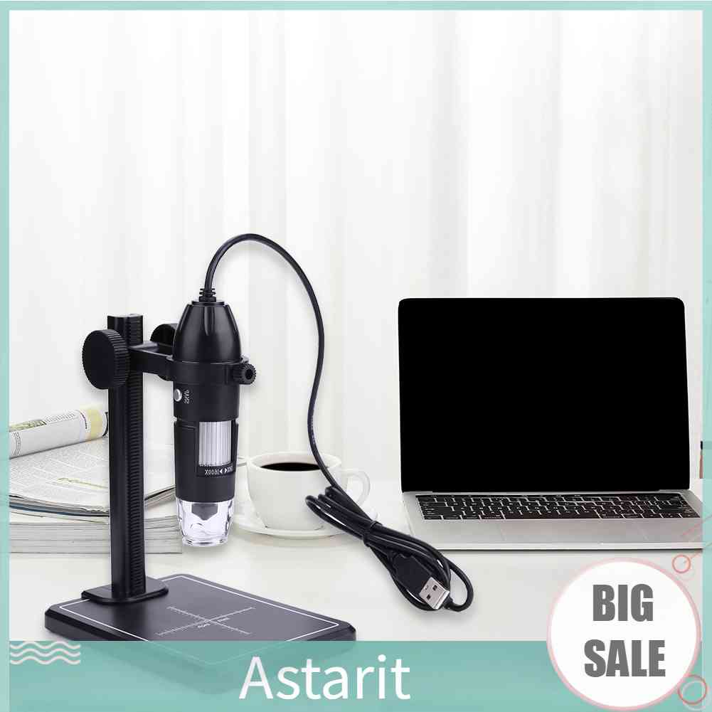 1600X USB Digital Microscope with Stand 8LED 2MP Zoom Electric ...