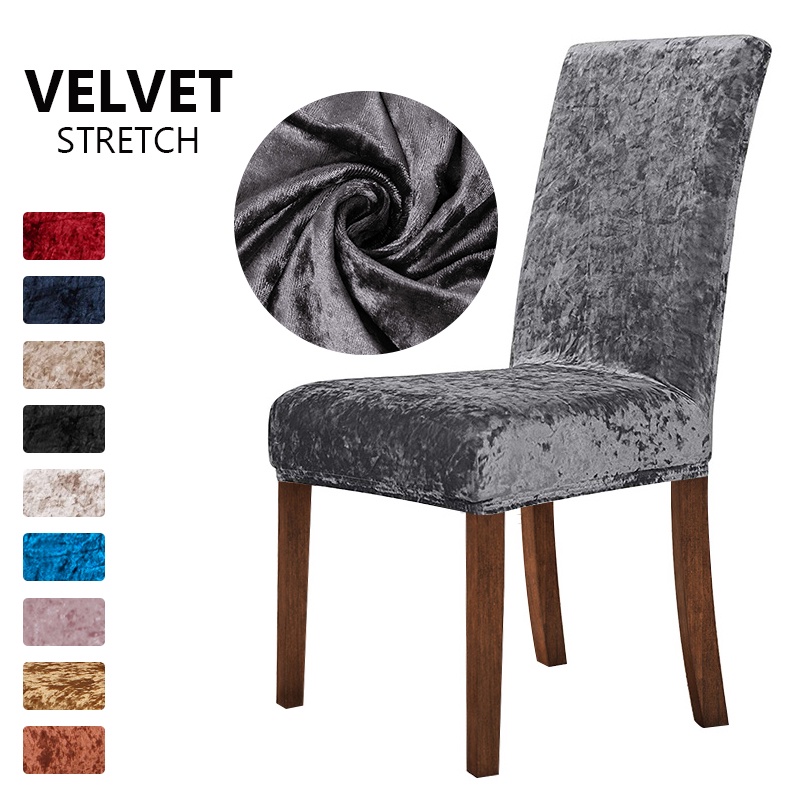 Shiny Velvet Chair Cover Magic Flexible Nice Colorful Stretch Elastic