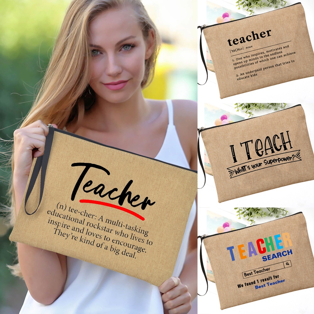 LARGE CANVAS CLUTCH TEACHER'S PET main image 1