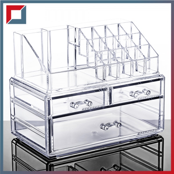 Transparent cosmetic storage box desktop drawer skin care products ...