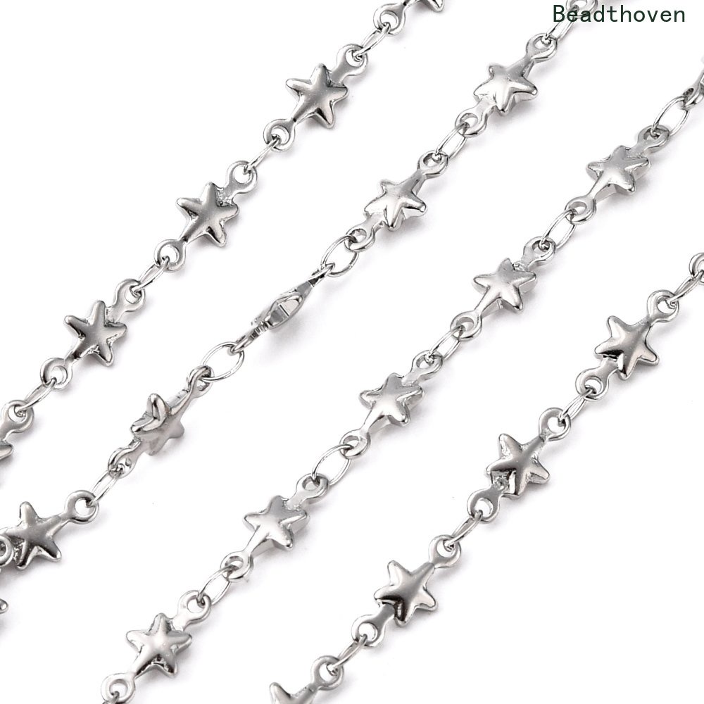 1m 304 Stainless Steel Link Chains Soldered Decorative Star Chain ...