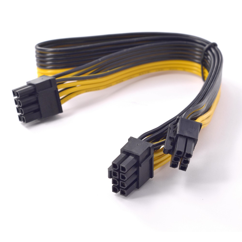 PCI-E 6-Pin to 2x 6+2-Pin/6-Pin/8-Pin Power Splitter Cable PCIE PCI ...