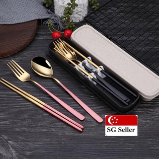 Travel Cutlery Set Zero Waste Utensils W/box and Bag Eco Friendly,  Reusable, Portable Stainless Steel Flatware W/ Chopsticks & Straws. 